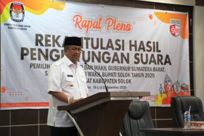 Pilkada Usai, Bupati Solok Gelar Rapat Pleno Rekapitulasi Hasil Pilkada