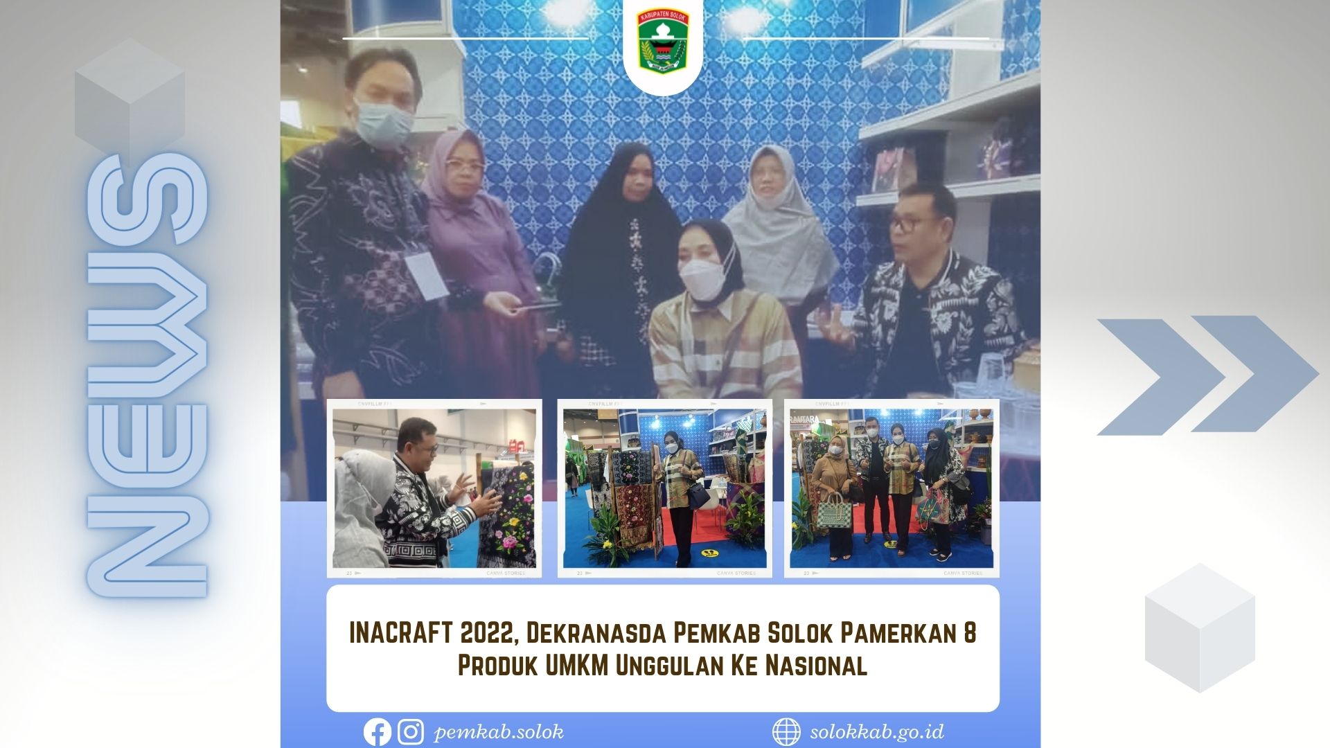 INACRAFT 2022, Dekranasda Pemkab Solok Pamerkan 8 Produk UMKM Unggulan ke Nasional  