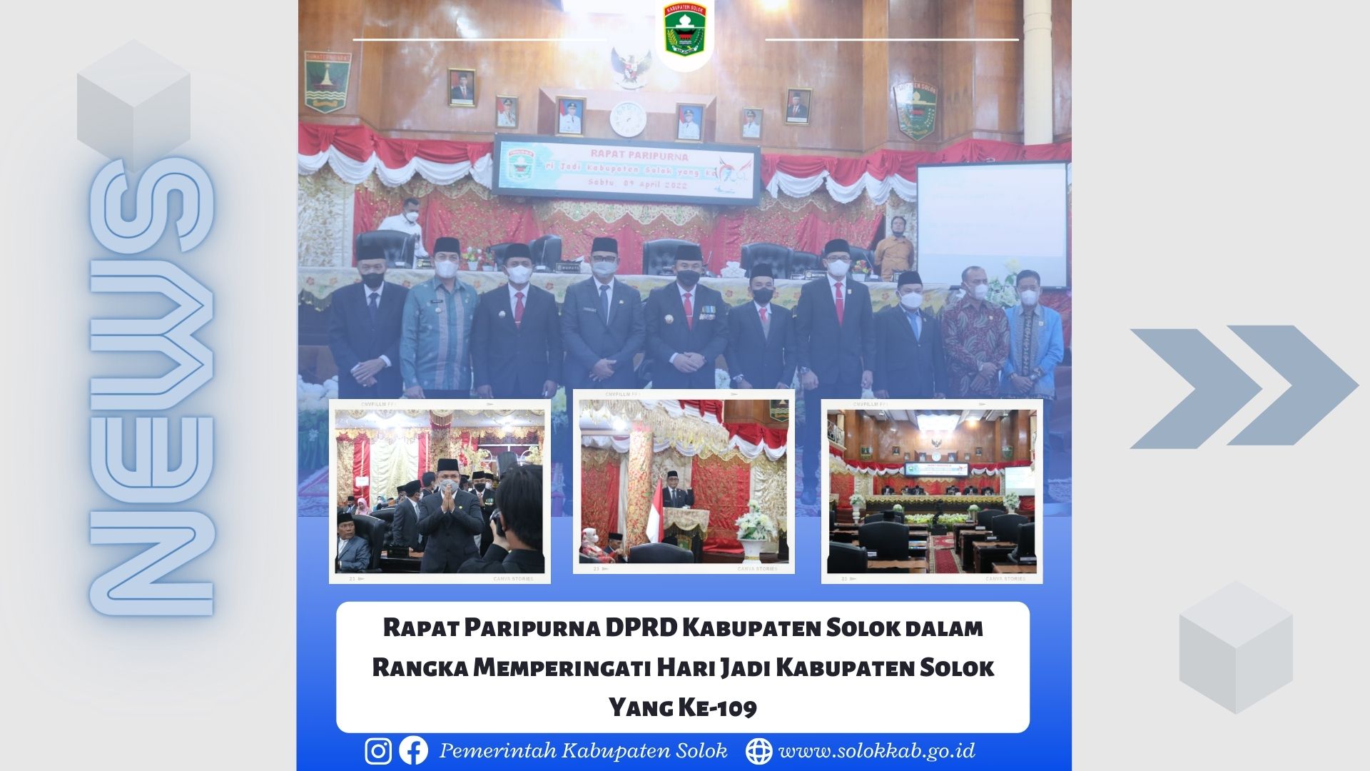 Rapat Paripurna DPRD Kabupaten Solok dalam Rangka Memperingati Hari Jadi Kabupaten Solok Yang Ke-109