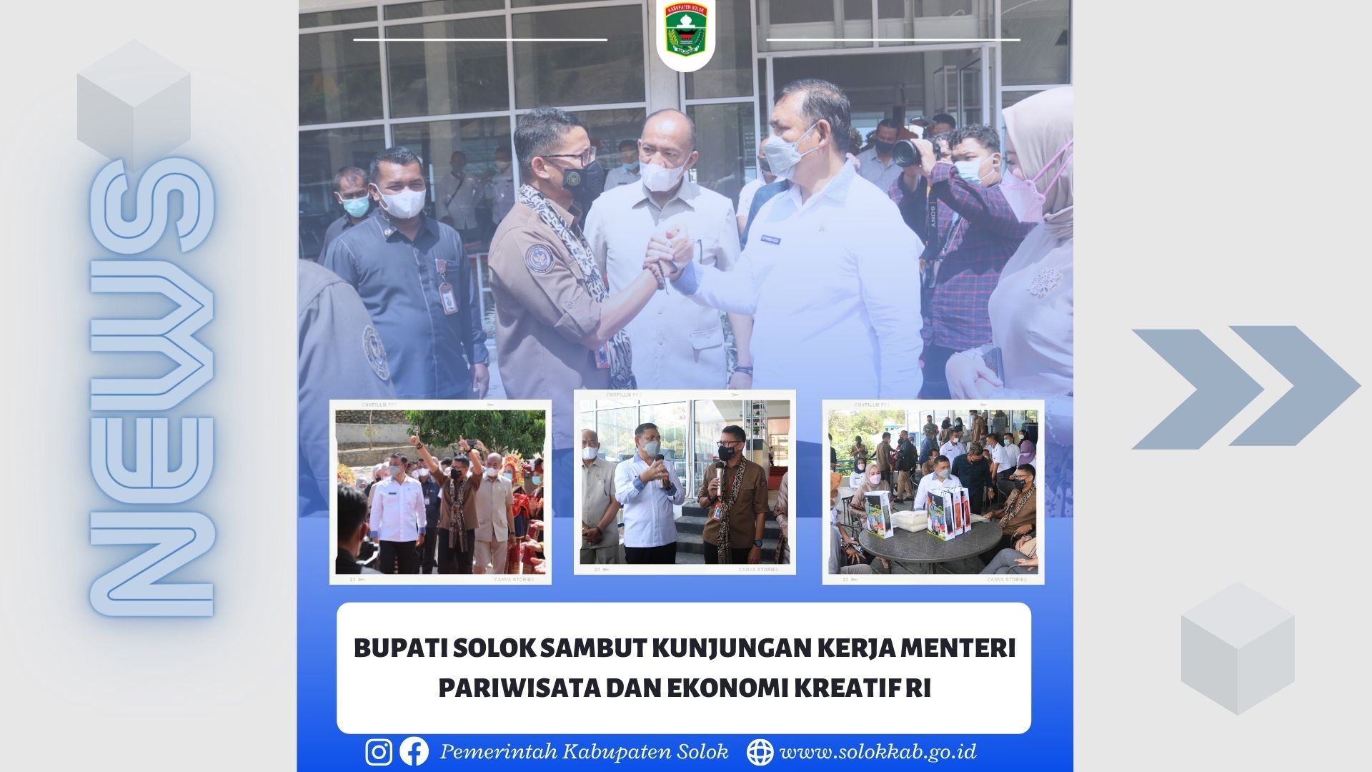 BUPATI SOLOK SAMBUT KUNJUNGAN KERJA MENTERI PARIWISATA DAN EKONOMI KREATIF RI