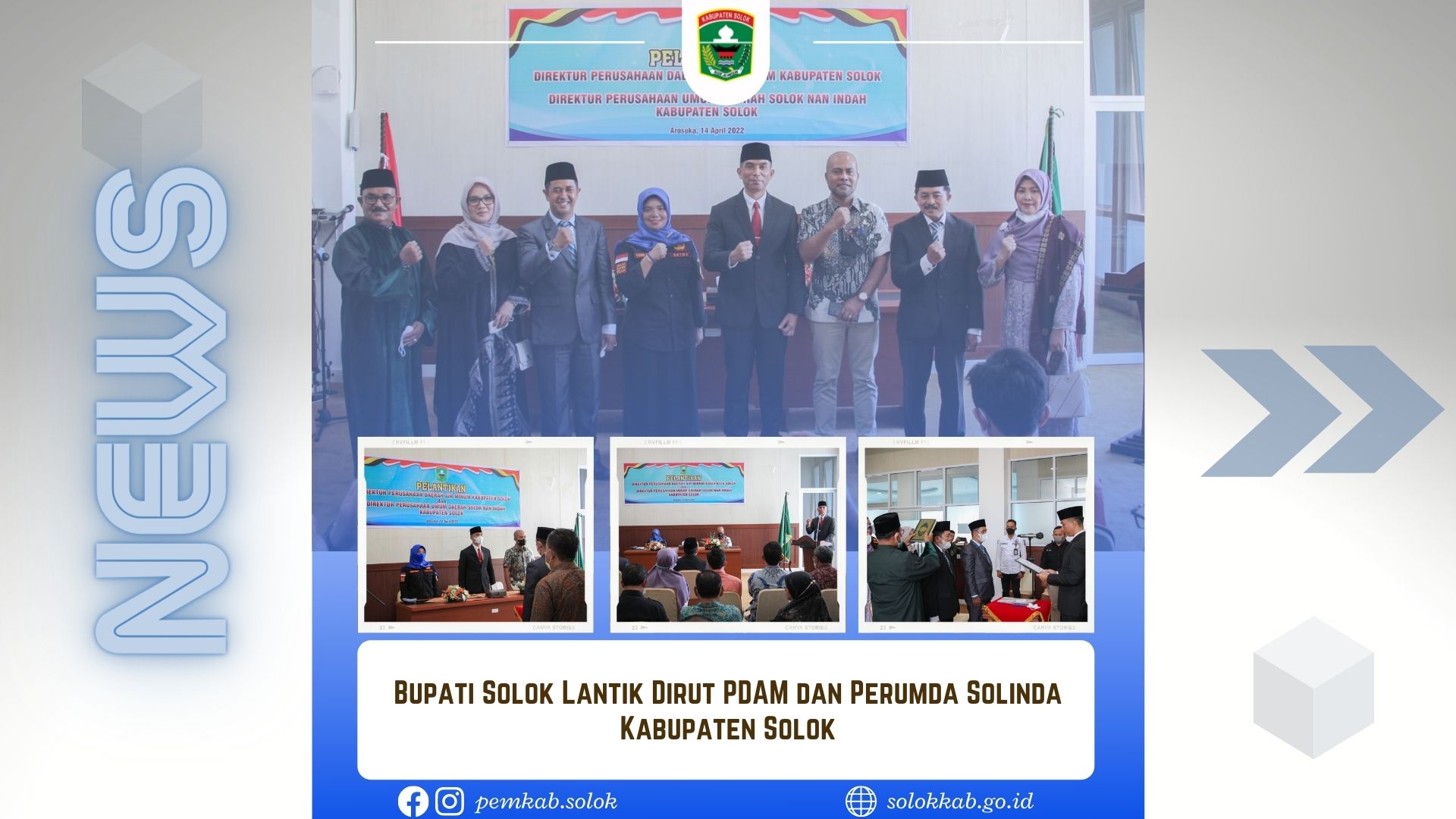 Bupati Solok Lantik Dirut PDAM dan Perumda Solok