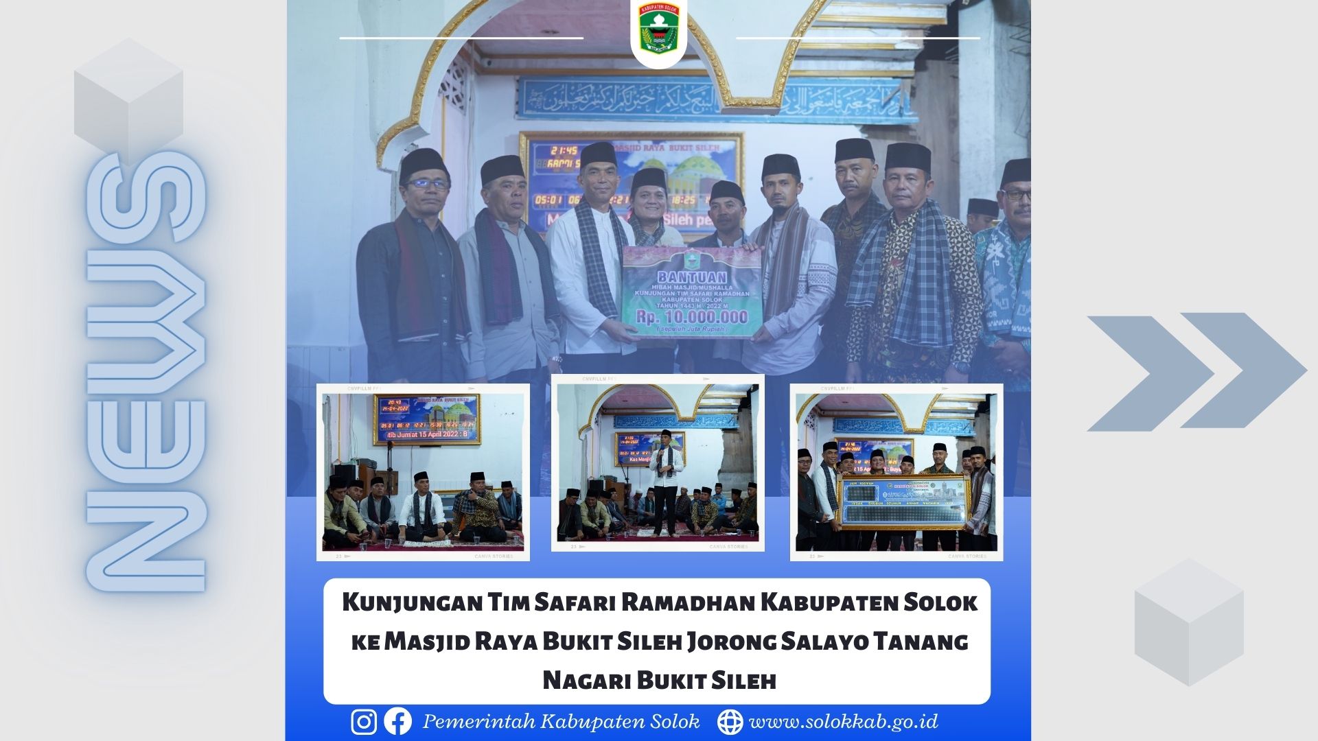 Kunjungan Tim Safari Ramadhan Kabupaten Solok ke Masjid Raya Bukit Sileh Jorong Salayo Tanang Nagari Bukit Sileh