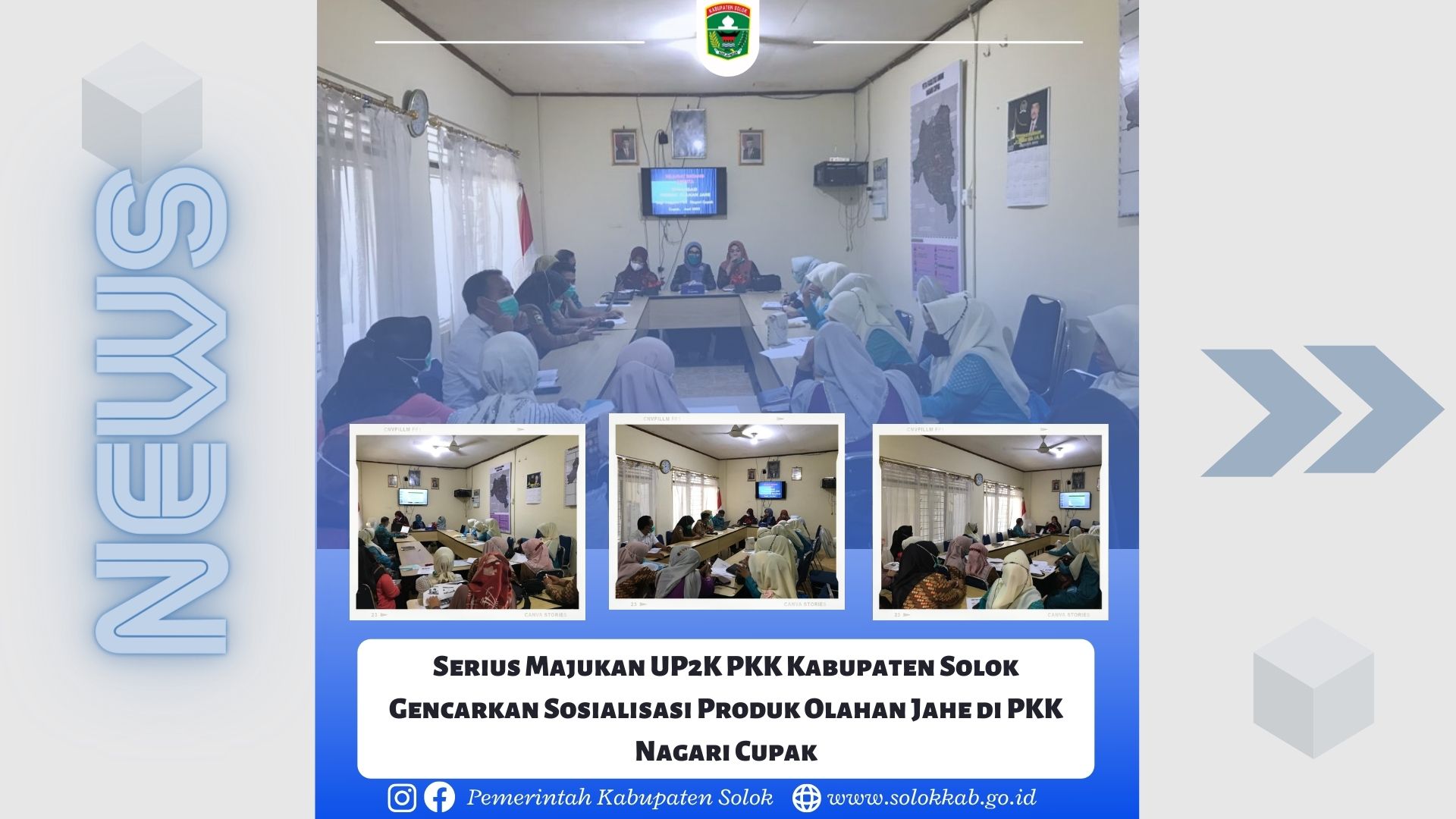 Serius Majukan UP2K PKK Kabupaten Solok Gencarkan Sosialisasi Produk Olahan Jahe di PKK Nagari Cupak