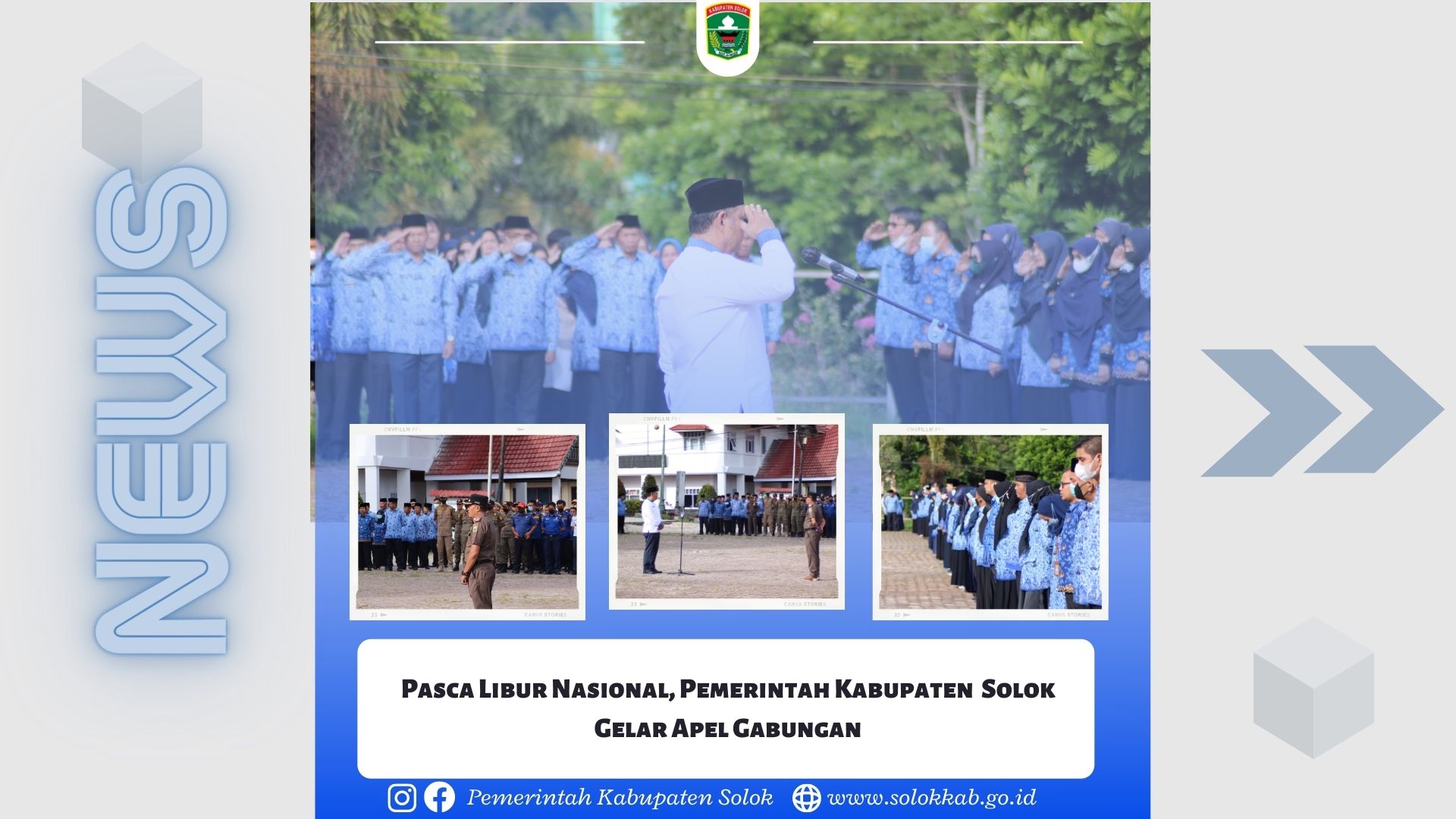 Pasca Libur Nasional, Pemerintah Kabupaten  Solok Gelar Apel Gabungan