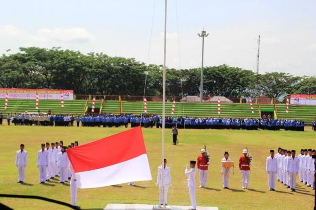 Pelaksanaan Upacara Bendera 17 Agustus 2019 di GOR Batu Batupang berlangsung Khidmat