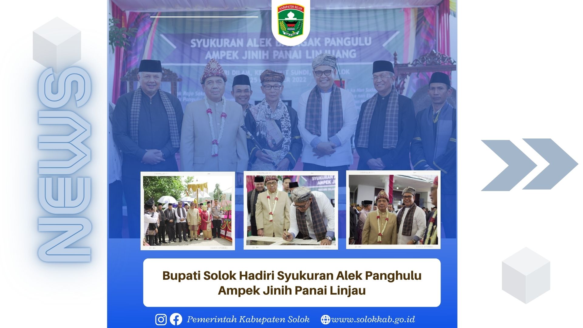 Bupati Solok Hadiri Syukuran Alek Panghulu Ampek Jinih Panai Linjau