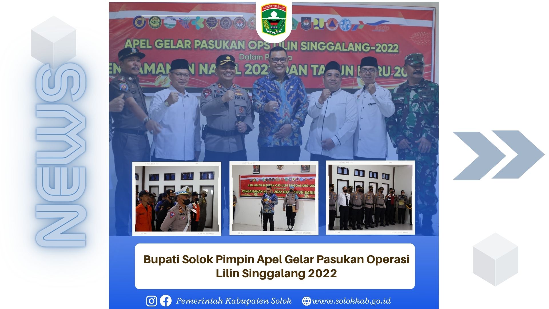 Bupati Solok Pimpin Apel Gelar Pasukan Operasi Lilin Singgalang 2022