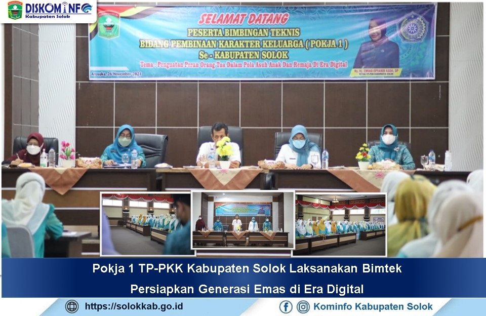 Pokja 1 TP-PKK Kabupaten Solok Laksanakan Bimtek  Persiapkan Generasi Emas di Era Digital