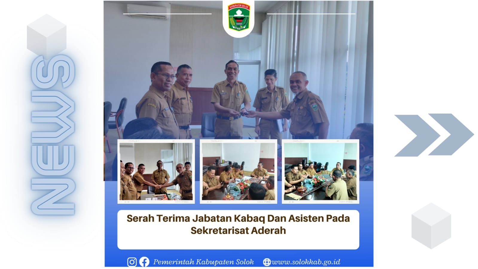 Serah Terima Jabatan Kabag Dan Asisten pada Sekretariat Daerah Kab. Solok
