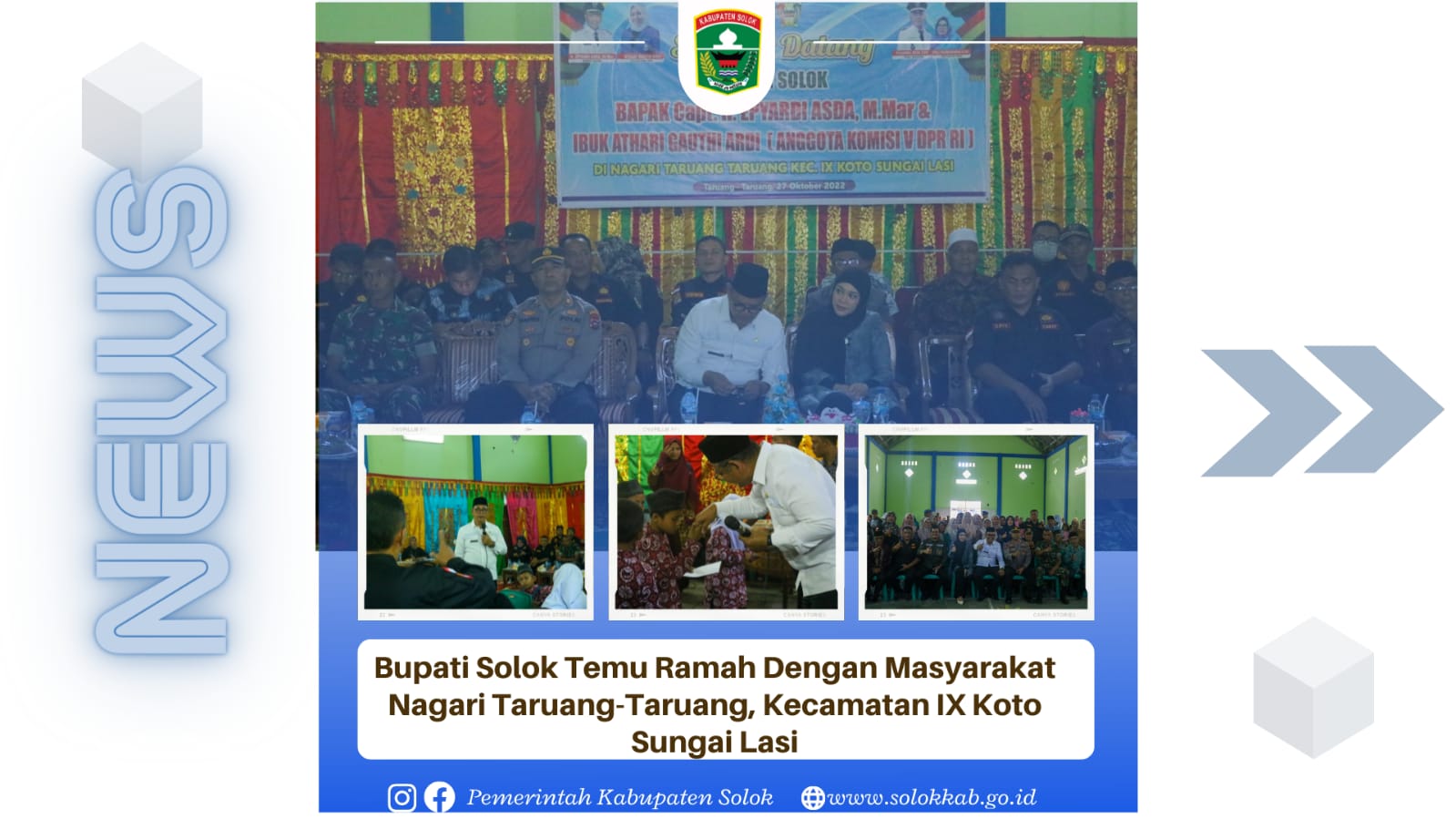Bupati Solok Temu Ramah Dengan Masyarakat Nagari Taruang-Taruang.