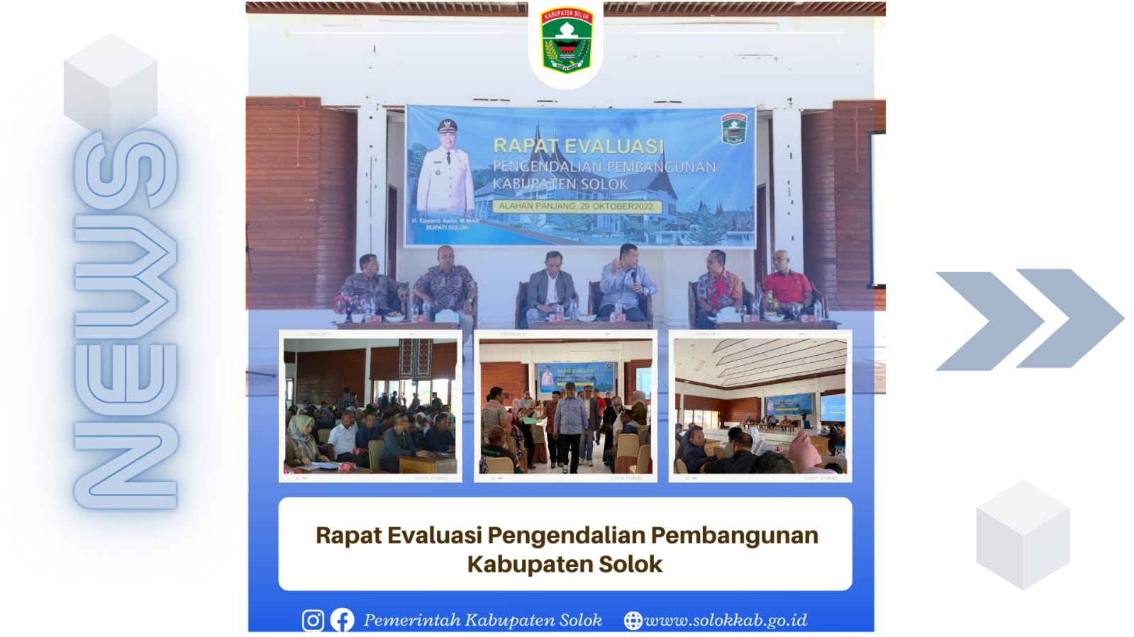 Pemkab Solok Gelar Rapat Evaluasi Pengendalian Pembangunan Kabupaten Solok.