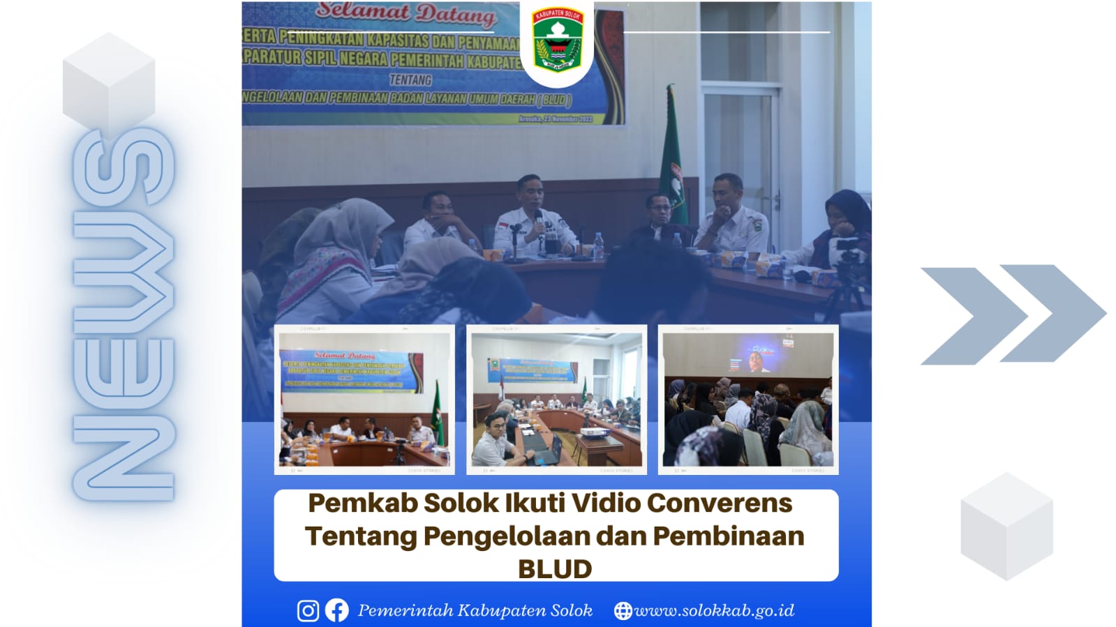 Pemkab Solok Ikuti Vidkon peningkatan Kapasitas dan Penyamaan Persepsi tentang Badan Layanan Umum Daerah (BLUD).