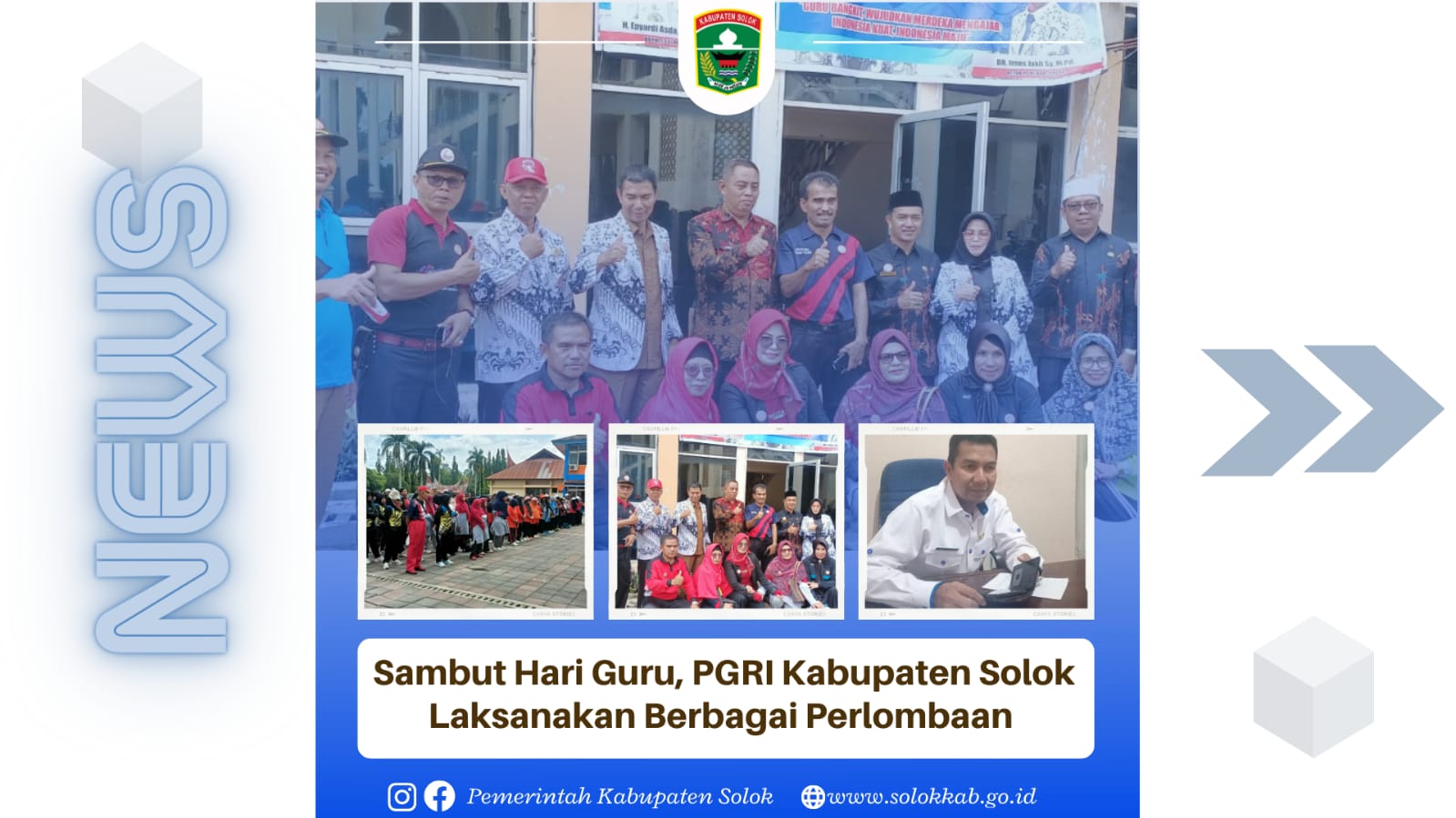 Sambut Hari Guru, PGRI Kabupaten Solok Laksanakan Berbagai Lomba.