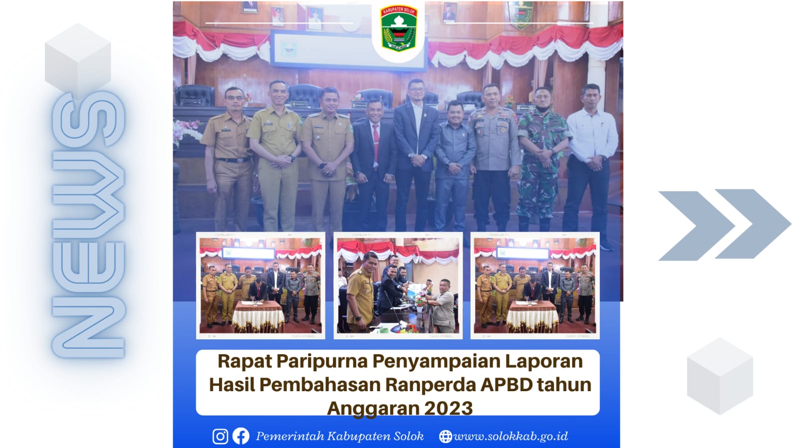 Rapat Paripurna Penyampaian Laporan Hasil Pembahasan Ranperda APBD tahun Anggaran 2023.