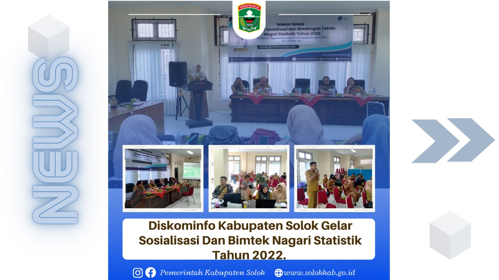 Diskominfo Kabupaten Solok Gelar Sosialisasi Dan Bimtek Nagari Statistik Tahun 2022.