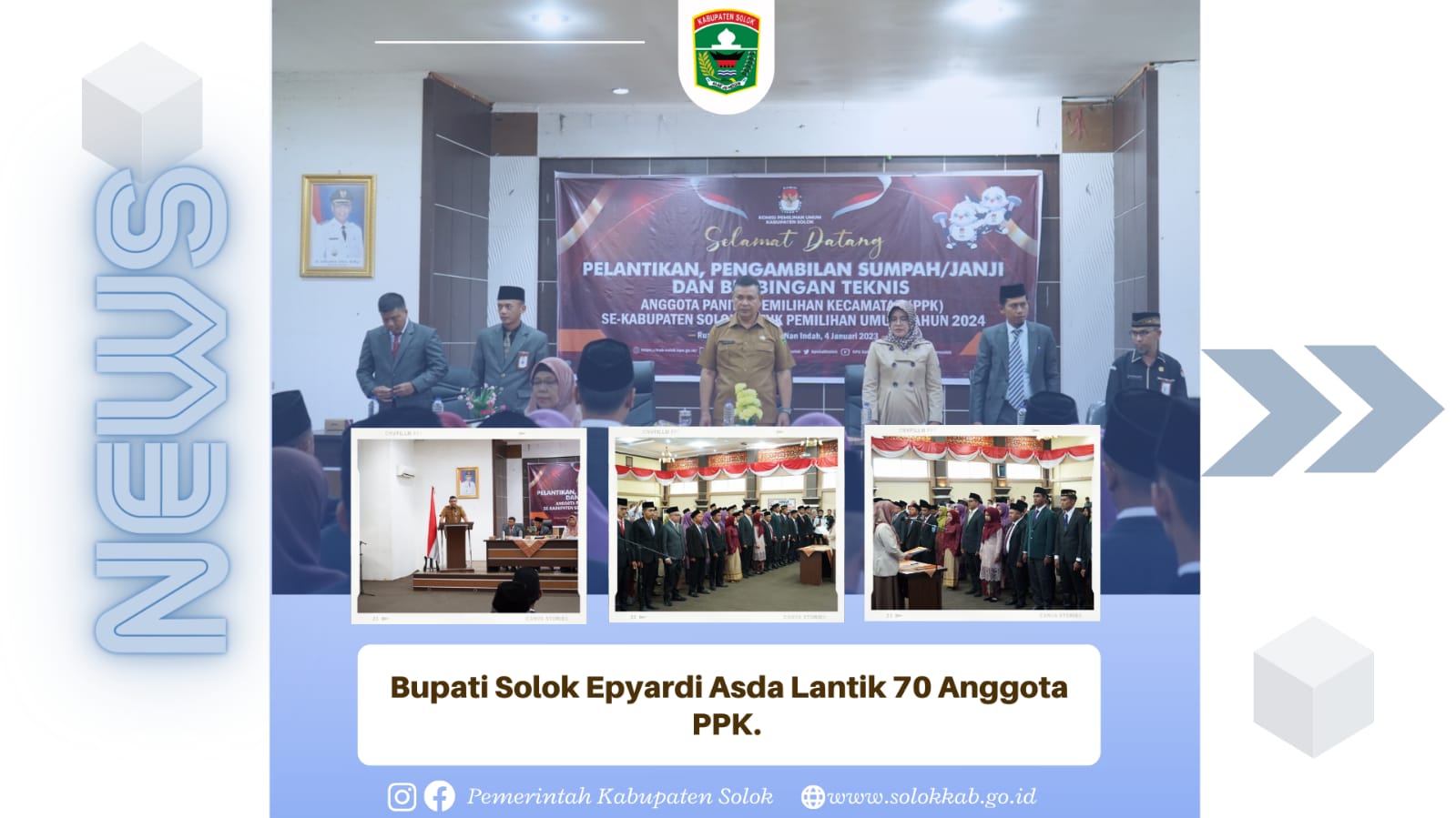 Bupati Solok Epyardi Asda Lantik 77 Anggota PPK.