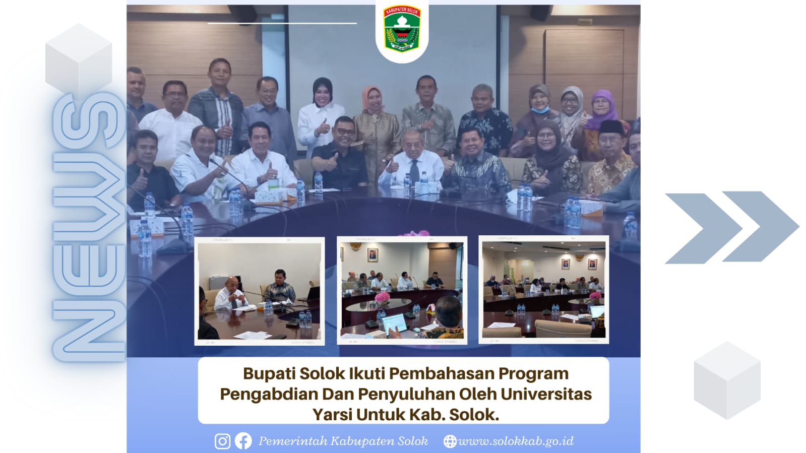 Bupati Solok Ikuti Pembahasan Program Pengabdian dan Penyuluhan oleh Universitas YARSI untuk Kabupaten Solok.