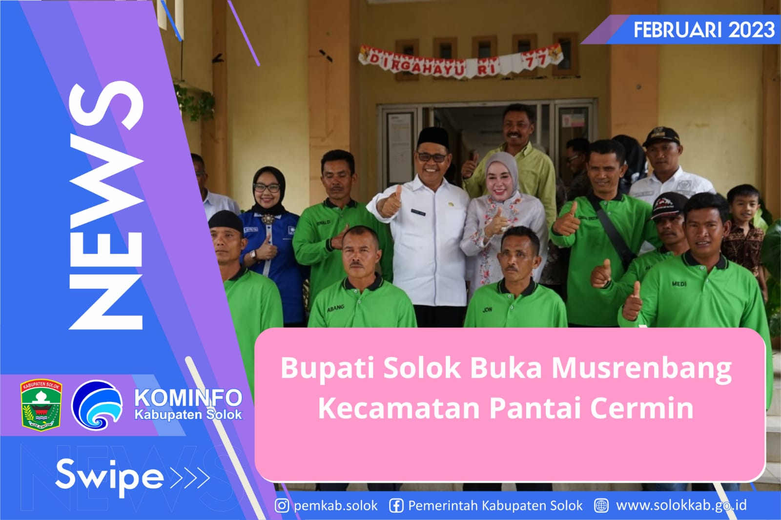 Bupati Solok Buka Musrenbang Kecamatan Pantai Cermin. 