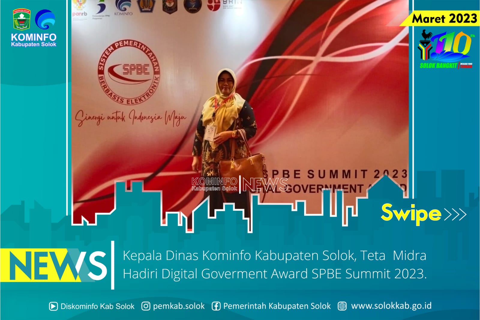 Kepala Dinas KOMINFO Kabupaten Solok, Teta Midra hadiri Digital Government Award SPBE Summit 2023