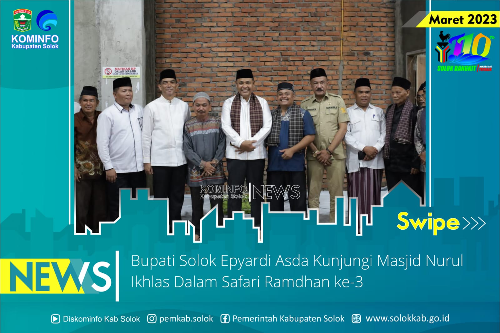 Bupati Solok  Epyardi Asda Kunjungi  Masjid Nurul Ikhlas dalam Safari Ramadhan ke-3