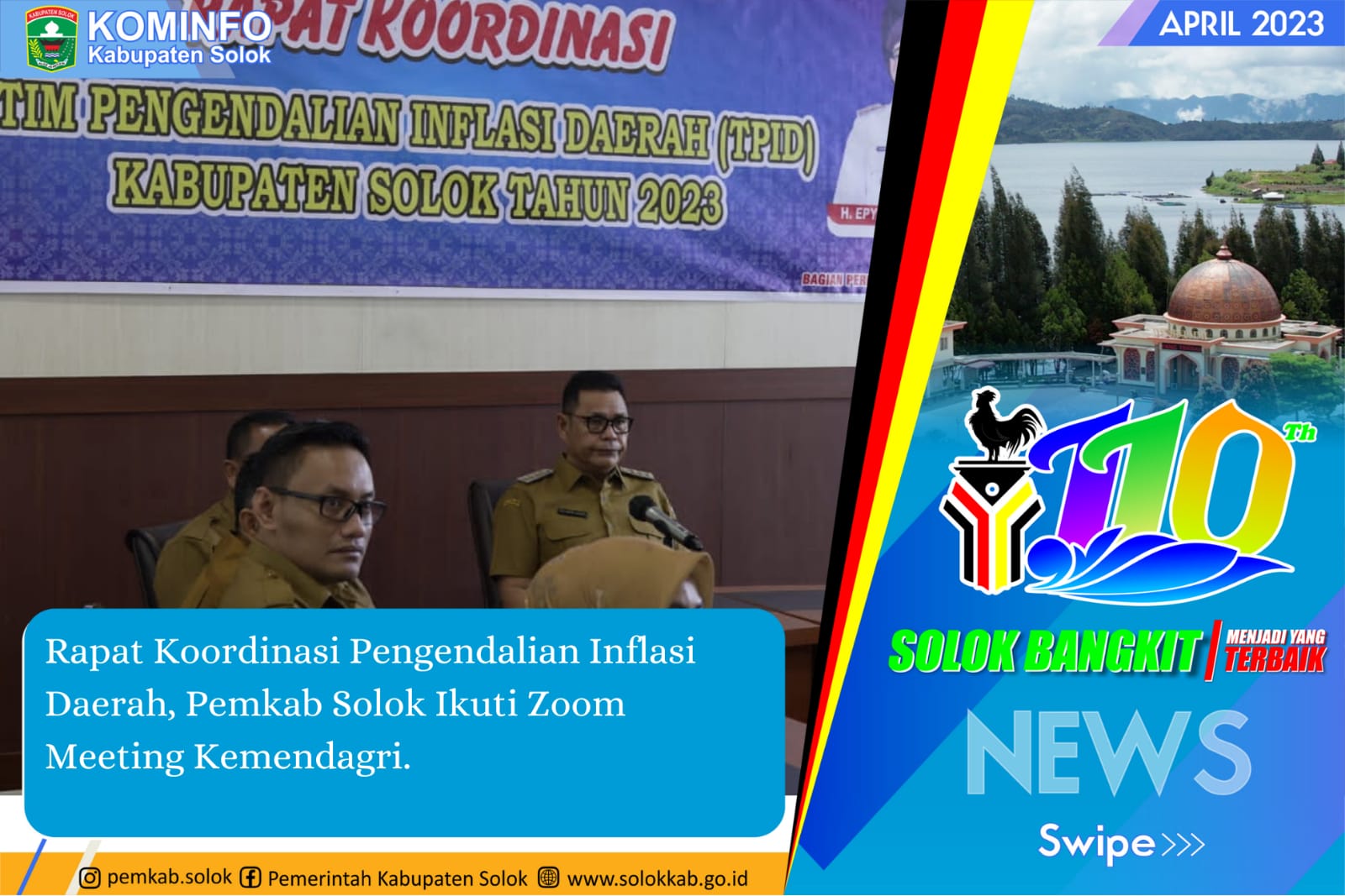 Rapat Koordinasi Pengendalian Inflasi Daerah, Pemkab Solok Ikuti Zoom Meeting Kemendagri.   