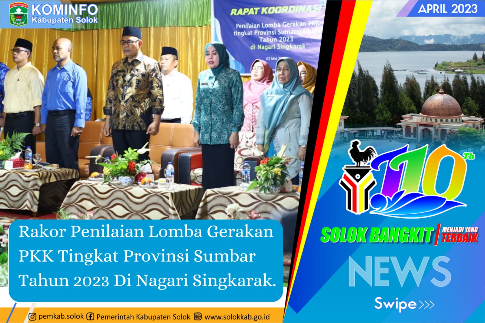 Rakor Penilaian Lomba Gerakan PKK Tingkat Provinsi Sumbar Tahun 2023 Di Nagari Singkarak.