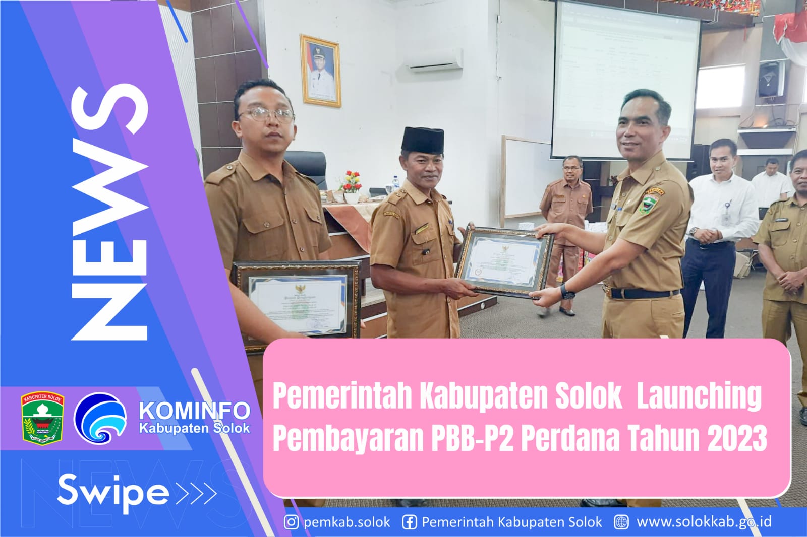 Pemerintah Kabupaten Solok  Launching Pembayaran PBB-P2 Perdana Tahun 2023