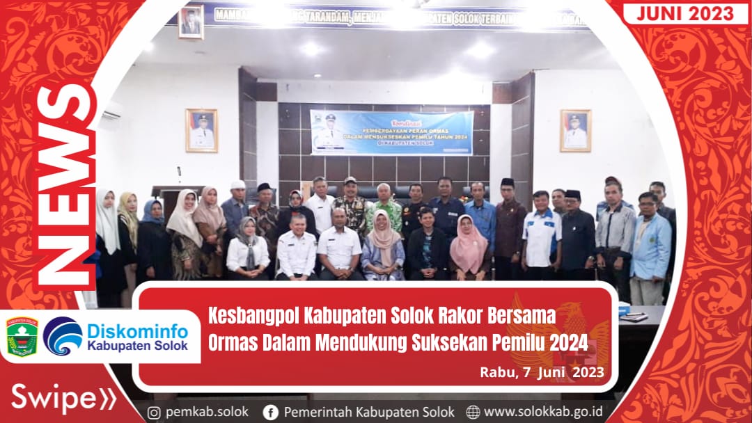 Kesbangpol Kabupaten Solok Rakor Bersama Ormas dalam Mendukung Suksesnya Pemilu 2024