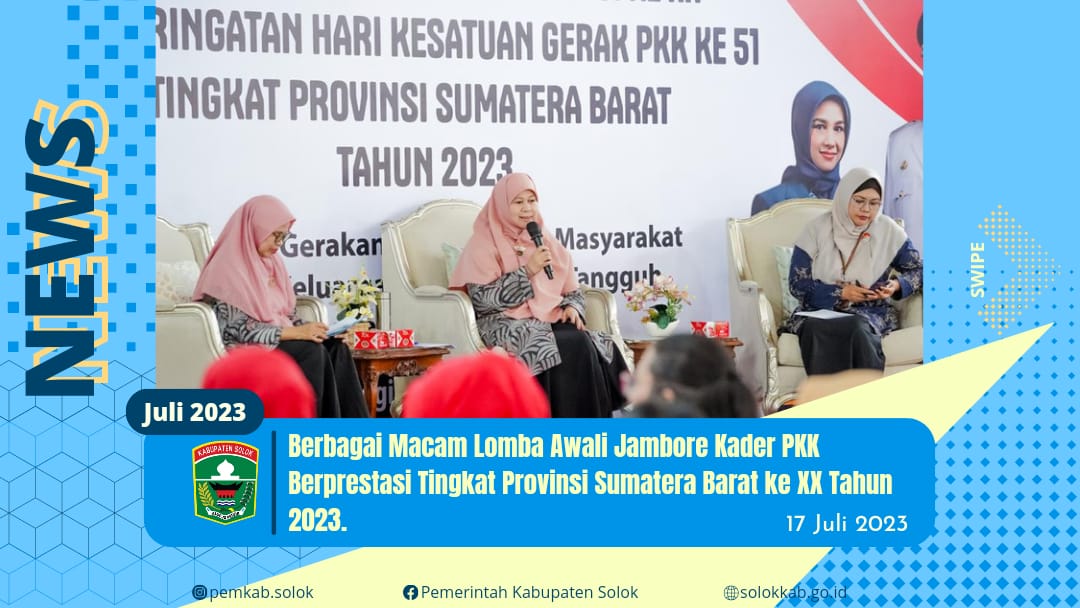 Berbagai macam Lomba Awali Jambore Kader PKK Berprestasi Tingkat Provinsi Sumatera Barat ke XX tahun 2023.