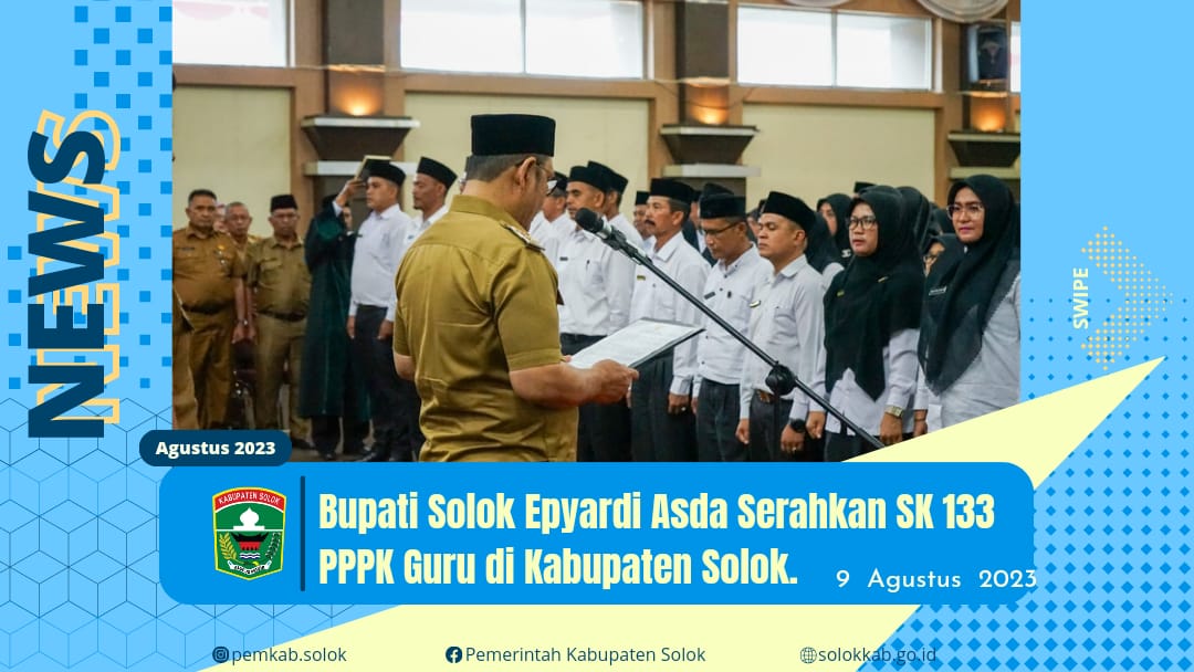 Bupati Epyardi Asda Serahkan SK 133 PPPK Guru di Kabupaten Solok