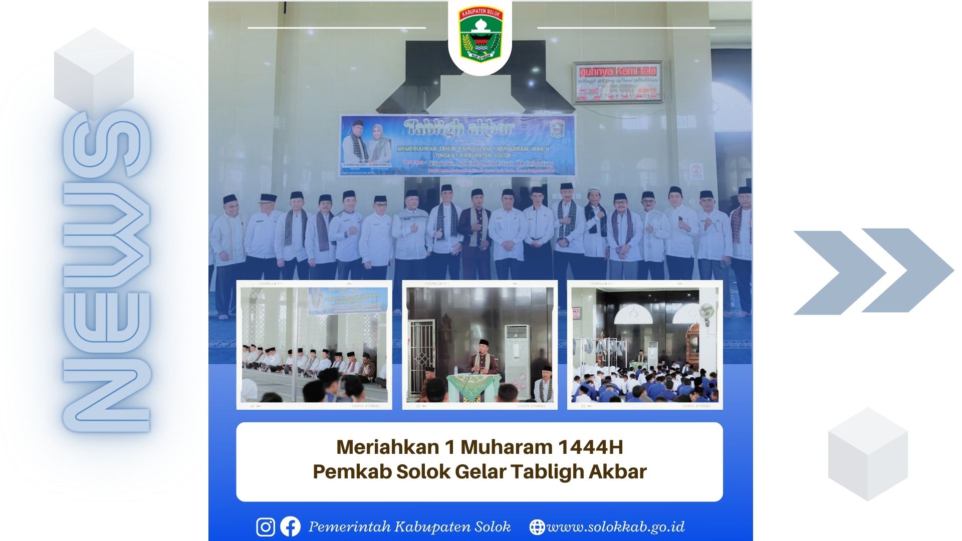 Meriahkan 1 Muharram 1444 Hijriah Pemkab Solok Gelar Tabligh Akbar.