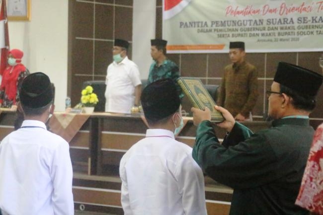 Sebanyak 222 Orang Anggota PPS dilantik Bupati