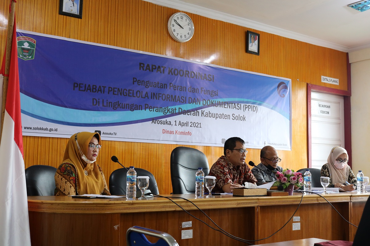 Wujudkan Pemda Kab. Solok yang Informatif, Diskominfo Laksanakan Rakor PPID-P se-Kabupaten Solok