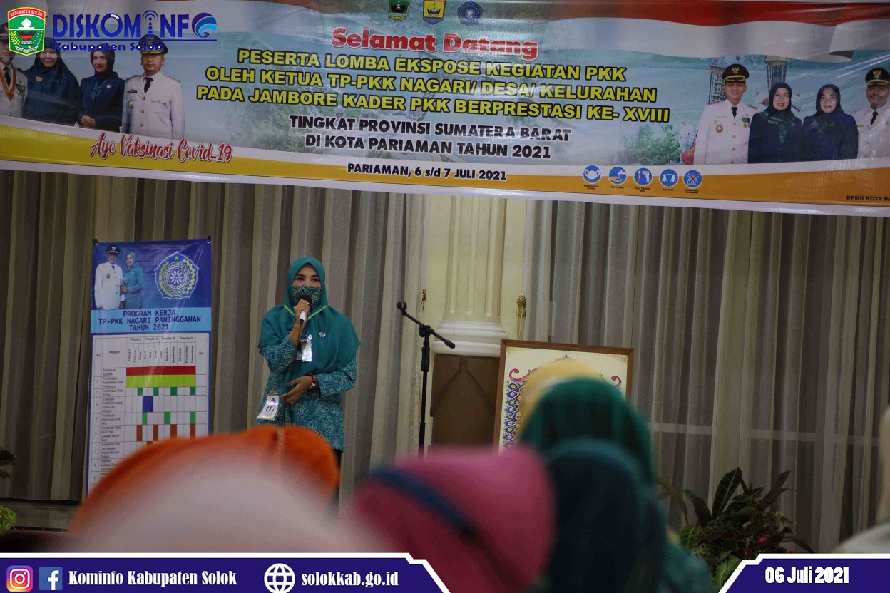 Ketua TP-PKK Nagari Paninggahan Wakili Kabupaten Solok  dalam Lomba Ekspos Kader PKK Berprestasi Tingkat Propinsi Sumbar