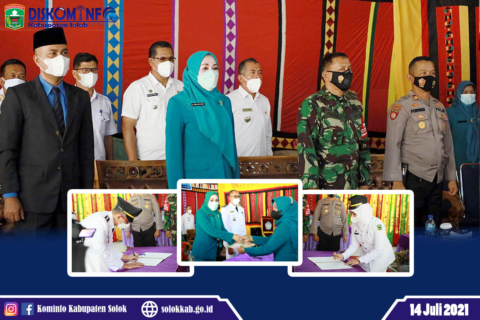 Sertijab dan Pelantikan Camat serta Ketua TP-PKK Kecamatan X Koto Diatas,  Bupati Solok : Jadilah ASN yang  Adaptif, Inovatif, Kreatif dan Optimis