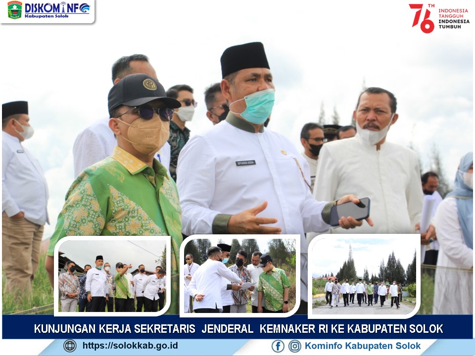 Tindaklanjuti Pembangunan Workshop BLK Pariwisata,  Sekjen Kemnaker RI Anwar Sanusi Kunjungi Kabupaten Solok