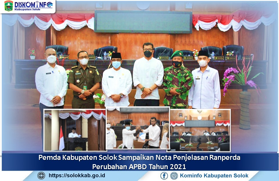 Pemda Kabupaten Solok Sampaikan Nota Penjelasan  Ranperda Perubahan APBD Tahun 2021
