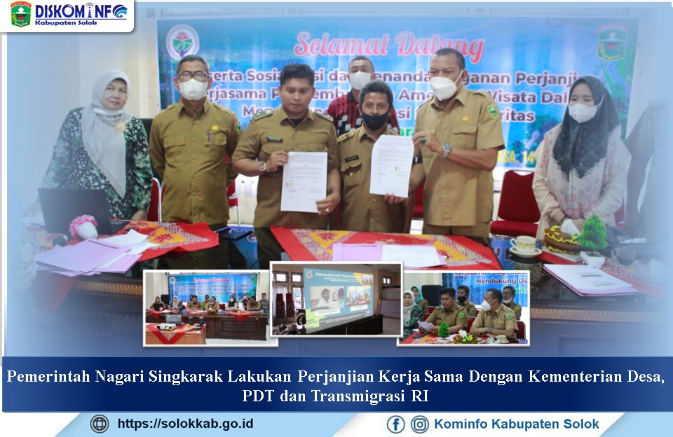 Pemerintahan Nagari Singkarak Lakukan Perjanjian Kerjasama Dengan  Kementerian Desa, PDT dan Transmigrasi RI