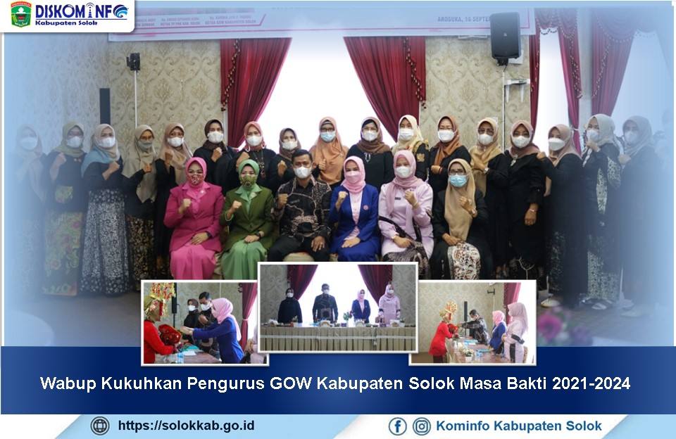 Wabup Kukuhkan Pengurus GOW Kabupaten Solok Masa Bakti 2021-2024 