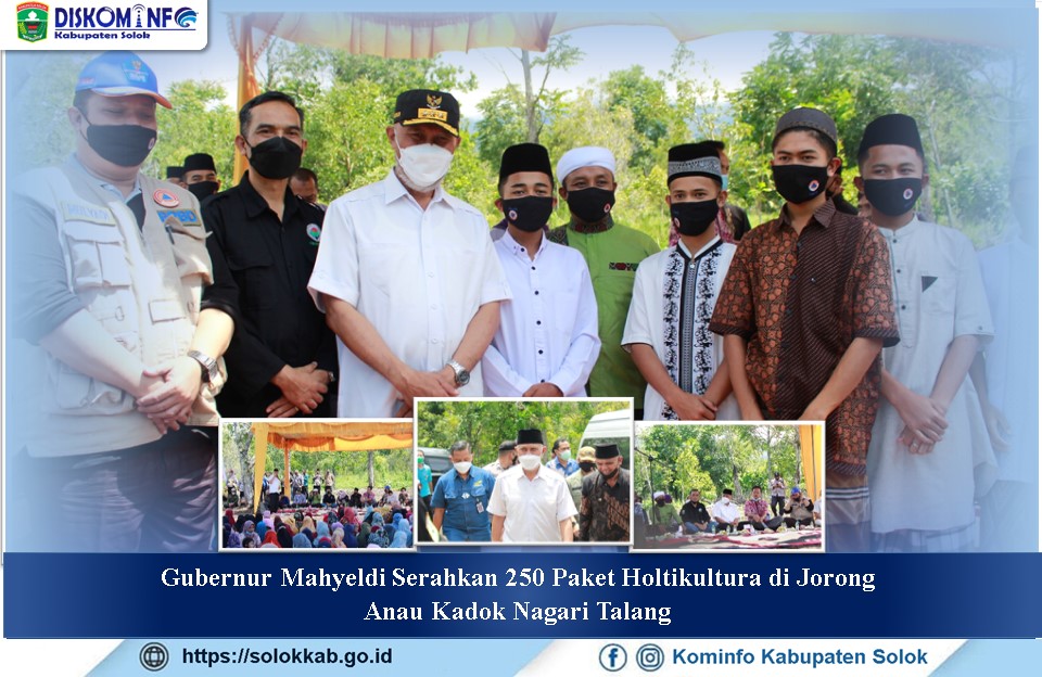 Gubernur Mahyeldi Serahkan 250 Paket Holtikultura  di Jorong Anau Kadok Nagari Talang