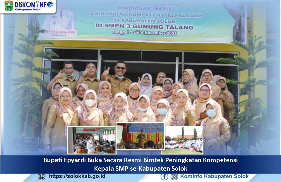 Bupati Epyardi Buka Secara Resmi Bimtek Peningkatan Kompetensi  Kepala SMP se-Kabupaten Solok