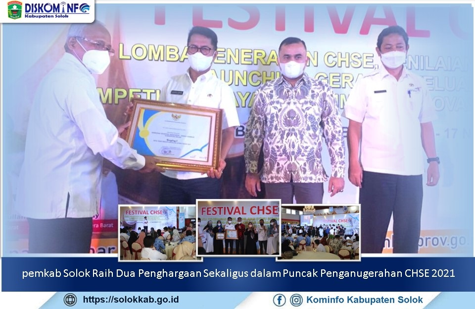 pemkab Solok Raih Dua Penghargaan Sekaligus dalam Puncak Penganugerahan CHSE 2021