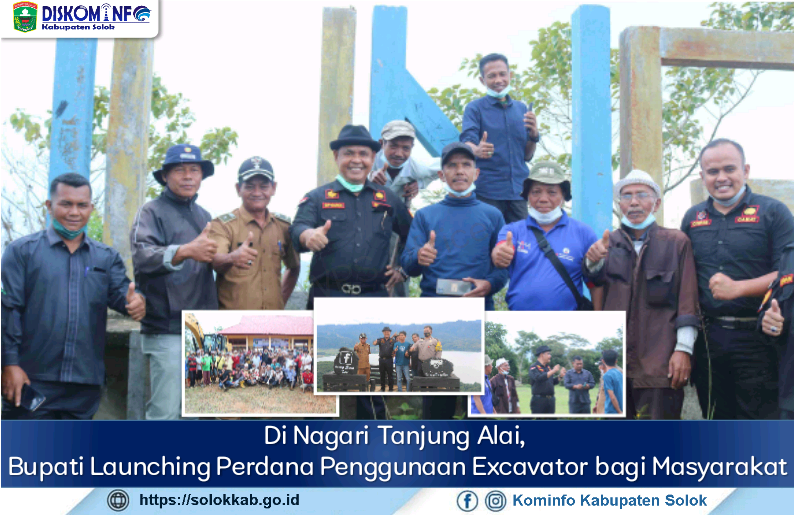 Di Nagari Tanjung Alai, Bupati Launching Pemakaian Perdana Ekskavator Bagi Masyarakat