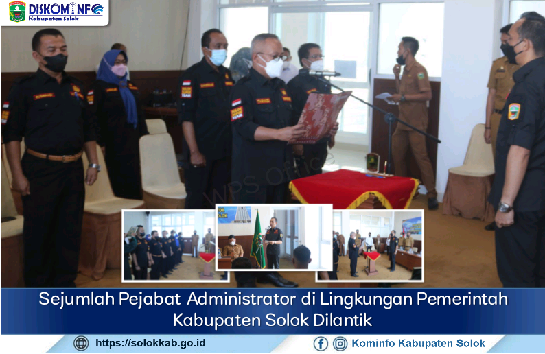 Sejumlah Pejabat Administrator di Lingkungan Pemerintah Kabupaten Solok Dilantik