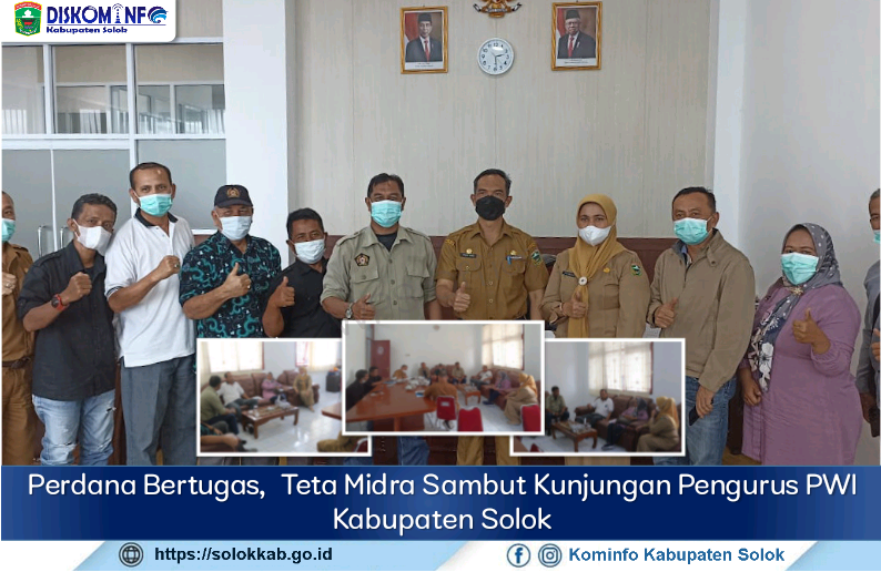 Perdana Bertugas, Teta Midra Sambut Kunjungan Pengurus PWI Kabupaten Solok