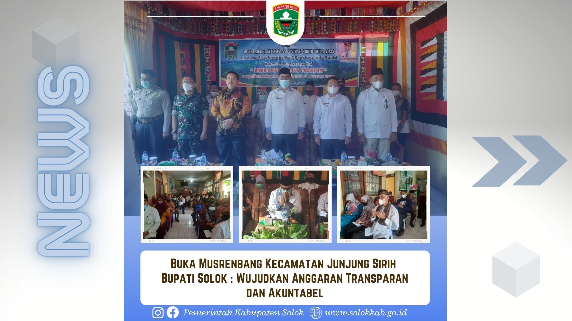 Buka Musrenbang Kecamatan Junjung Sirih  Bupati Solok : Wujudkan Anggaran Transparan dan Akuntabel