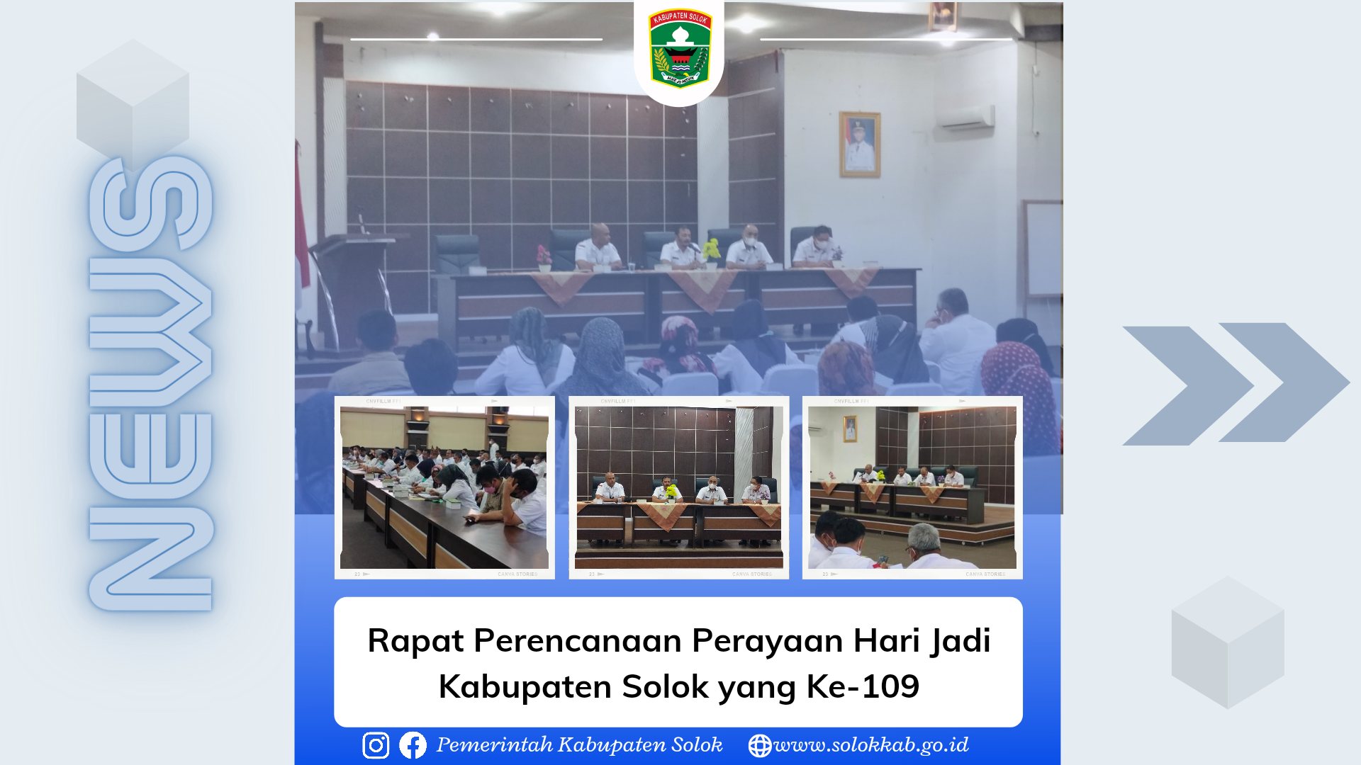 Rapat Persiapan Pelaksanaan Hari Jadi Kabupaten Solok Ke-109 Tahun 2022