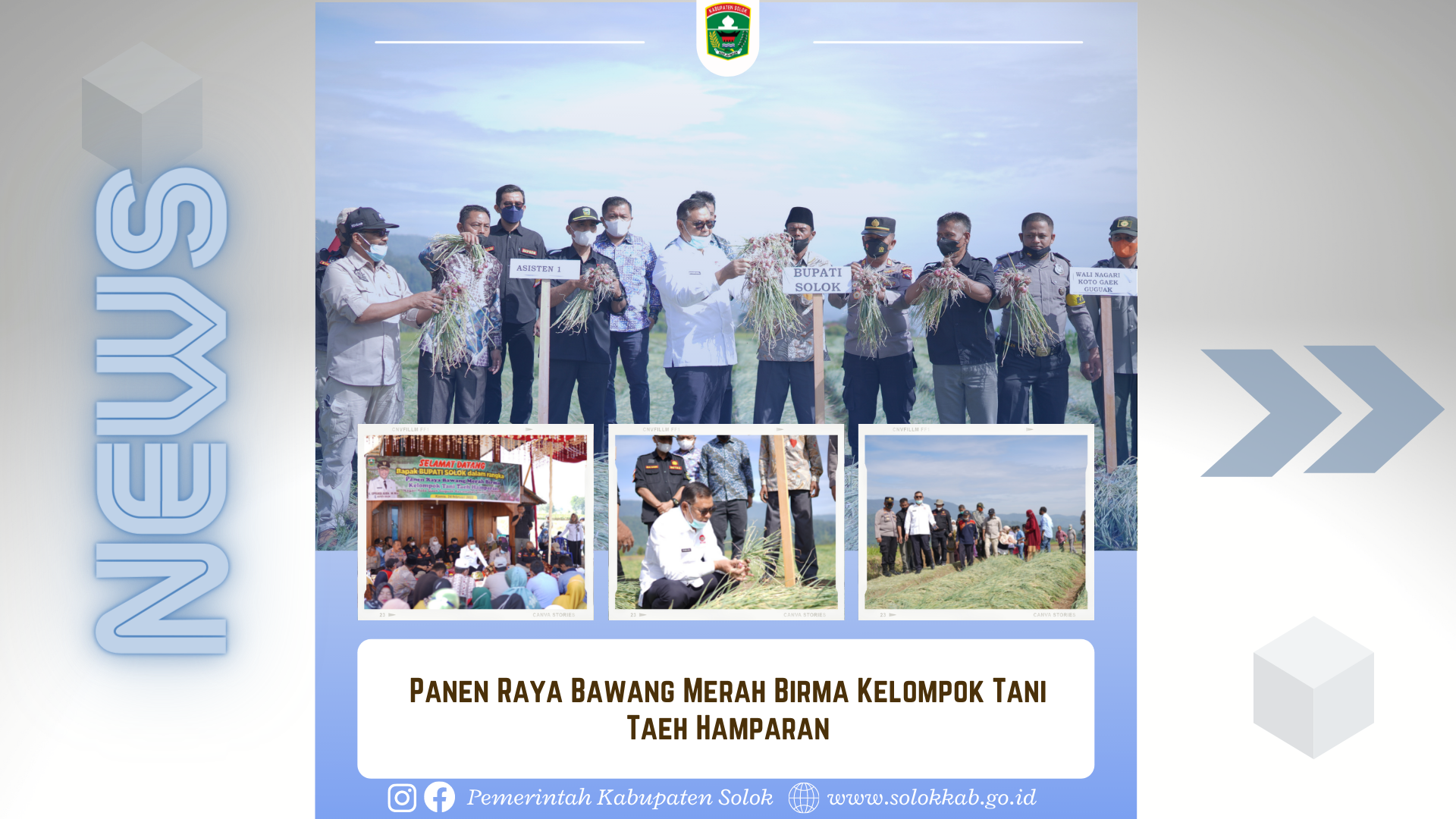 Bupati Solok hadiri acara Panen Raya Bawang Merah Birma  Kelompok Tani Taeh Hamparan