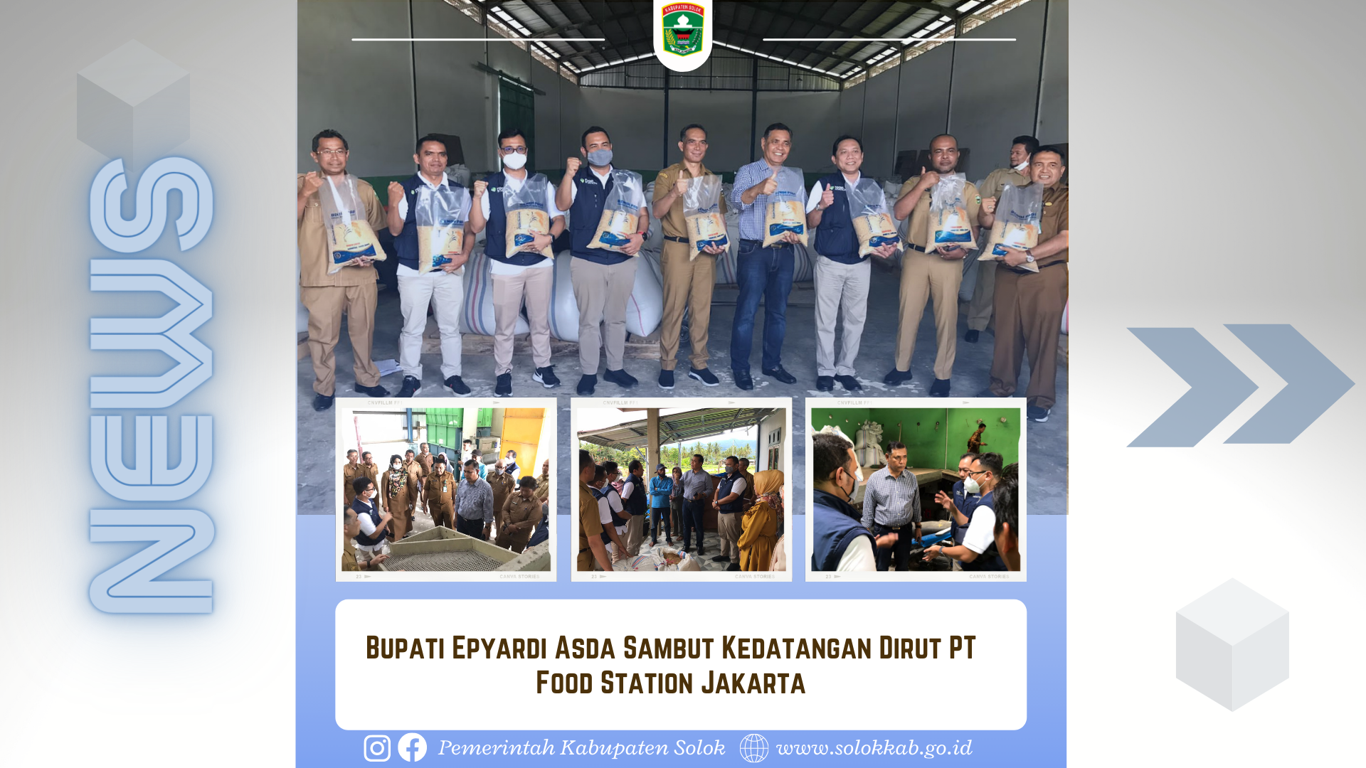 Bupati Epyardi Asda Sambut Kedatangan Dirut PT. Food Station Jakarta