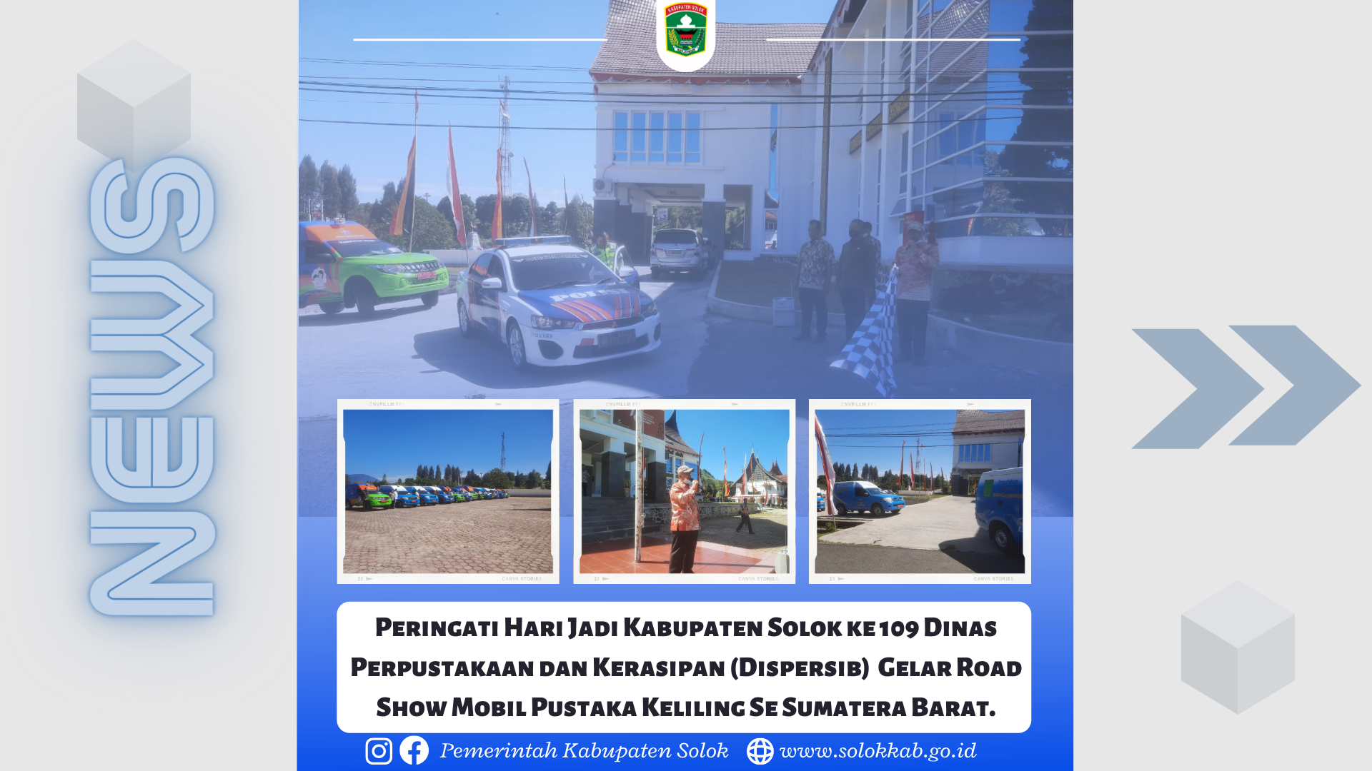 Peringati Hari Jadi Kabupaten Solok ke 109 Dinas Perpustakaan dan Kearsipan (Dispersib)  Gelar Road Show Mobil Pustaka Keliling Se Sumatera Barat